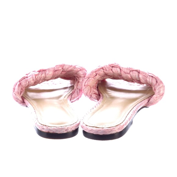 DUCIE LONDON RAFFIA AND LEATHER SLIDES - Picture 5 of 12